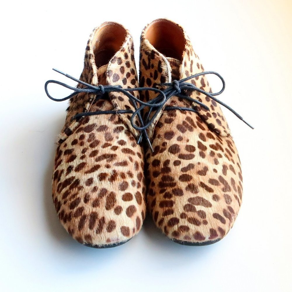 Isabel Marant Etoile Leopard Cheetah Calf Hair Lace-up Ankle Boots Booties 7.5 - Picture 13 of 16